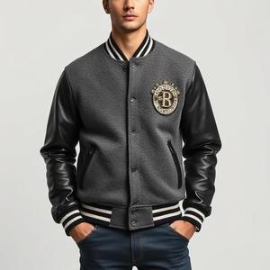 Veste universitaire de lycée pour garçons et filles, logo personnalisé, vente en gros en vrac, hiver extérieur, mélange de laine 380 GSM, OEM Pakistan - Product Image 6
