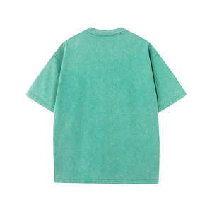 T-shirt rétro à épaules dénudées en coton 230g pour hommes et femmes à manches courtes délavé haut ample vêtements d'extérieur avec motif solide - Product Image 6