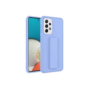 Coque de protection arrière antichoc en silicone avec béquille pour Samsung Galaxy A73 MSRA Qstand, style translucide - Lilas - Product Image 1
