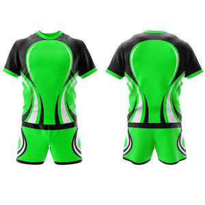 Ensemble de maillot de rugby respirant à séchage rapide 100% polyester, évacuation de l'humidité, personnalisable, sublimation en vrac, écologique, maillot de rugby d'équipe - Product Image 1