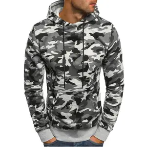 Bedrukte Nieuwste Camouflage Workout Gesublimeerd Dikke Fleece Katoenen Rits Up Pullover Stijlvolle Sportschool Ademend Vintage Custom