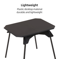 Table de camping pliable compacte HOMFUL, polyvalente, à double hauteur, légère, noire, tactique, pour bureau