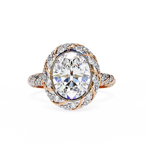 แหวนเพชรวงแหวนสำหรับหมั้นรัศมีวงแหวนทองเหลืองของขวัญครบรอบปี4.0 CT - Product Image 3