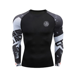 Logotipo personalizado BJJ Jiu Jitsu Kimono Rash Guard Mangas completas MMA Sublimación Impreso Estiramiento para boxeo Servicio OEM disponible - Product Image 3