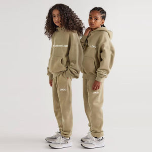 Ensemble de survêtement en molleton français tendance et luxueux, sweat-shirt et pantalon de jogging pour garçon, 2 pièces, nouveau design, imprimé enfant, broderie, survêtement - Product Image 3