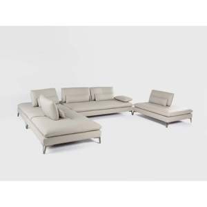Contemporary <b>Chesterfield</b> <b>Sofa</b> Sectional Convertible Genuine Leather Set for Home Living Room Furniture - Product Image 3