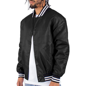 Veste bomber en satin violet légère pour homme, style varsity, veste tendance streetwear - Product Image 6