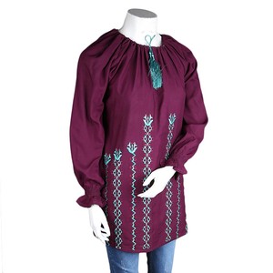 Kurti ample brodé pour femme - Violet - Product Image 1