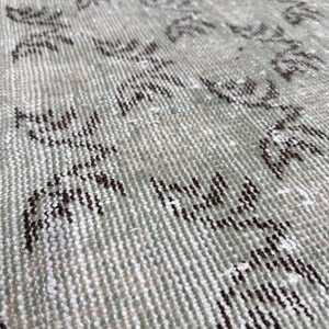 พรมตุรกีขนาด 1.8x2.7 ฟุต, พรมวินเทจ, พรมขนสัตว์สีเทาลายนามธรรม - Product Image 5