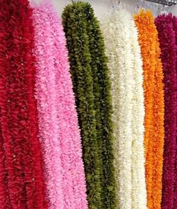 White and Green Floral <b>Christmas</b> Fabric Garland with String Bell for Wedding <b>Door</b> Decor <b>Christmas</b> Tree Drape Diwali Decor Idea - Product Image 5