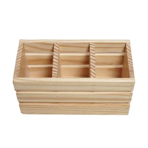 Moderno Porta Cubiertos de Madera Natural Hecho a Mano, Organizador de Mesa Duradero con Múltiples Compartimentos, Diseño de Listones para Cucharas, Tenedores y Cuchillos - Product Image 5