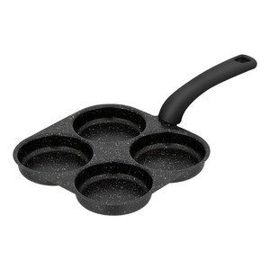 Poêle à œufs 4-en-1 en fonte antiadhésive au design moderne, avec poignée unique, compatible lave-vaisselle, produit métallique - Product Image 1