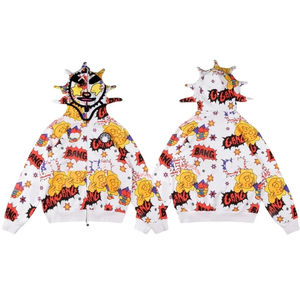 เสื้อฮู้ดผู้ชายขนแกะสีทึบ400ก. ดีไซน์ซับลิเมตแบบเต็มตัวออกแบบได้ตามต้องการ - Product Image 5