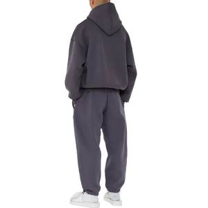 Conjunto de pantalones de chándal y Sudadera con capucha de secado rápido transpirable de algodón de gran tamaño Unisex ecológico de invierno en estilo holgado con hombros caídos - Product Image 5