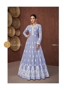 Dernière robe de mariage de créateur, broderie Georgette, travail, longue robe de soirée, robe de fête, pakistan, Anarkali, inde, bas prix - Product Image 6