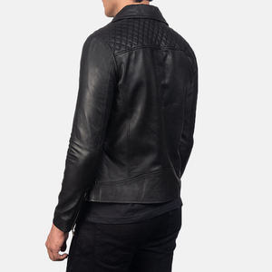 Veste de motard en cuir à coutures audacieuses à coupe élégante pour hommes vestes sur mesure en gros vêtements décontractés durables à la mode en plein air - Product Image 5
