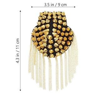 OEM, venta al por mayor, remaches trenzados de oro en relieve, insignias de hombro de rango superior de capitán, charreteras de hombro bordadas personalizadas - Product Image 3