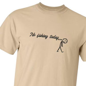 T-shirt en coton unisexe avec broderie personnalisée, texte « Pas de pêche aujourd'hui », design minimaliste amusant, logo personnalisé OEM ODM, haute qualité, vente en gros - Product Image 4