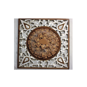 Assiette à dessert en chocolat et bois MOP et bois Assiette de service snacks de forme ronde de haute qualité pour ustensiles de cuisine - Product Image 5