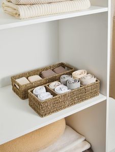 Custom Seagrass <b>Baskets</b> for <b>Bathroom</b> Organization, Small Wicker Storage <b>Baskets</b> for Shelves, and Woven <b>Baskets</b> for Tidy Storage - Product Image 2
