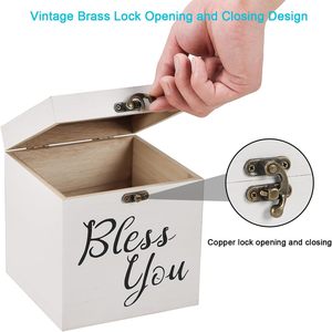 Couvercle de boîte à mouchoirs en bois ensemble de 2 couvercle de boîte à mouchoirs blanc rustique porte-papier hygiénique de ferme carré - Product Image 4