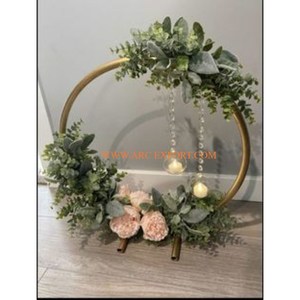 Centre de table de mariage, nouveau design élégant de bague, métal plaqué or, laiton, événements, décors de scène, centre de table à prix abordable - Product Image 1