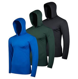 Sweat-shirts à capuche pour homme, manches longues, logo personnalisé et tissu tricoté uni - Product Image 1