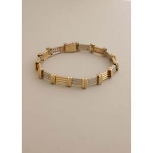 Pulsera de tenis rectangular vintage de moda, oro macizo de 14k con diamantes, regalo para mujer - Product Image 1