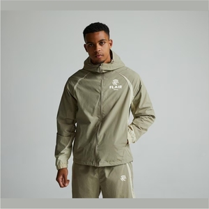 Veste coupe-vent imperméable et respirante avec capuche pliable pour homme, fermeture éclair - Product Image 1