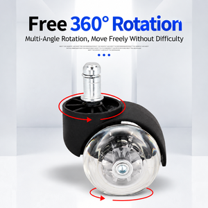 ล้อเฟอร์นิเจอร์ PU ใสขนาด 2 นิ้ว แบบล้อคู่ หมุนได้ 360 องศา เงียบ สำหรับเก้าอี้สำนักงาน เก้าอี้เกมมิ่ง ล้อเปลี่ยนทดแทน - Product Image 5