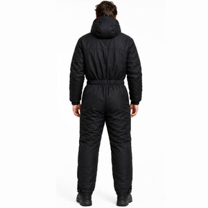 Combinaison de neige unisexe noire grande taille imprimée, longue, à capuche, imperméable, coupe-vent, épaisse, style streetwear, avec boutons - Product Image 5