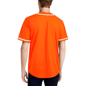 เสื้อเบสบอลแขนสั้นคอวีสำหรับผู้ชายเสื้อเบสบอลระบายอากาศโลโก้ออกแบบได้ตามต้องการ - Product Image 3