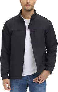 <b>Work</b> Wear Zipper Windproof Waterproof <b>Fleece</b> Lining Casual 5XL OEM New Custom Design Men's Unisex Softshell Jacket Winter - Product Image 3