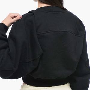 2026 Top corto para mujer sólido Casual poliéster algodón Terry Anti Shrink 300g forrado bordado invierno - Product Image 5