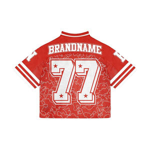 Camiseta de fútbol cuadrada de alta calidad para jóvenes, camisetas de fútbol Vintage de equipo personalizado, camisetas de manga corta Boxy de calle alta Retro de Hip Hop - Product Image 3