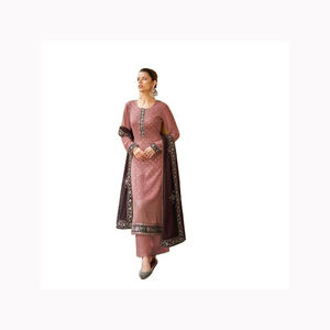 Super Hit Collection Heavy Fox Georgette Bordado y Stone Work Traje Salwar de seda pakistaní para mujer con vestido pakistaní - Product Image 1