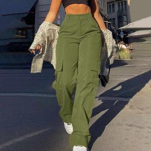 2025 New Spring <b>Summer</b> <b>Women</b> Cargo Pants With Pockets Straight Loose High Waist Ladies Pants <b>Trousers</b> - Product Image 1