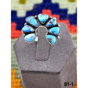 Bague Statement Bohème Sud-Ouest Faite à la Main, Or et Argent Sterling, Sertie de Turquoise, pour Usage Quotidien - Product Image 1