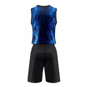 Ensemble de maillots de basket-ball d'été respirants et à séchage rapide CABRA WEAR, sans manches, 100% polyester, réversibles, personnalisables OEM - Product Image 6