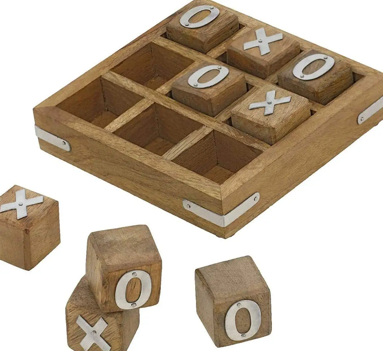 Game multifungsi papan kayu Tac Tic Toe Tic-Tac-Toe anak-anak papan permainan keluarga-hadiah besar untuk semua acara