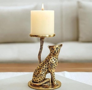 Aluminium Jaguar Pillar <b>Candle</b> Holder For Home Decor Handmade Stand for Christmas & Festival High Quality <b>Candle</b> Holder - Product Image 5