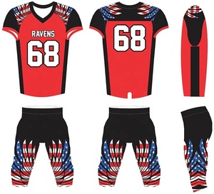 Nouvelle conception, uniforme de football américain personnalisé, logo d'équipe, numéro, imprimé, respirant, anti-UV, 100% polyester - Product Image 2