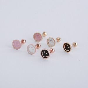 Orecchini da donna alla moda in oro 14k Fine orecchini da festa vari colori simpatici epossidici con sorriso viso Piercing gioielli regali all'ingrosso K-gioielli - Product Image 3