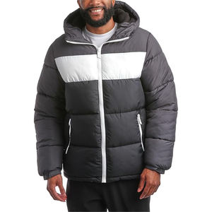 Veste en toile matelassée pour homme, noire, style streetwear d'hiver, respirante, séchage rapide, fermeture éclair, lavée, résistante à l'eau, chaude - Product Image 2