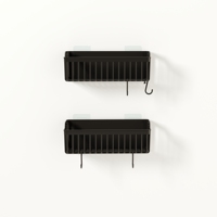 Nouvelle conception, vente en gros, adhésif puissant, multifonctionnel, étagère de rangement pour douche à deux niveaux, étagères murales, pas de cuisine