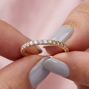 <b>925</b> Sterling <b>Silver</b> Diamond Eternity Band <b>Ring</b> Thin Stackable Wedding Band Minimalist Promise <b>Ring</b> for Women - Product Image 2