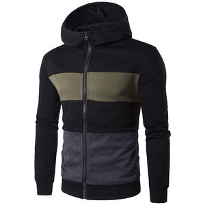 Alta calidad personalizado Hoody chándal contraste color hombre Zip up Cropped Hoodie venta al por mayor personalizado precio bajo - Product Image 3