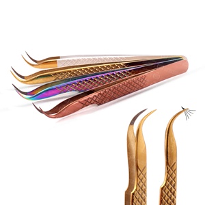 Pince à épiler pour cils en fibre solide, courbe multiple, couleur blanche, écologique, facile à ramasser les cils fins, logo personnalisé - Product Image 3