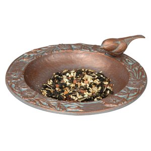 Ak Brass Hut Style Small Bird Níquel Acabado Metal Colgante Birds Feeder y Pottery Feeder - Product Image 4