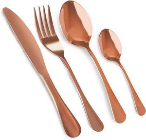 Couverts classiques élégants de luxe pour mariage, couverts de haute qualité, couteau, cuillère, fourchette, restaurant, ensemble de couverts de mariage modernes en or - Product Image 6